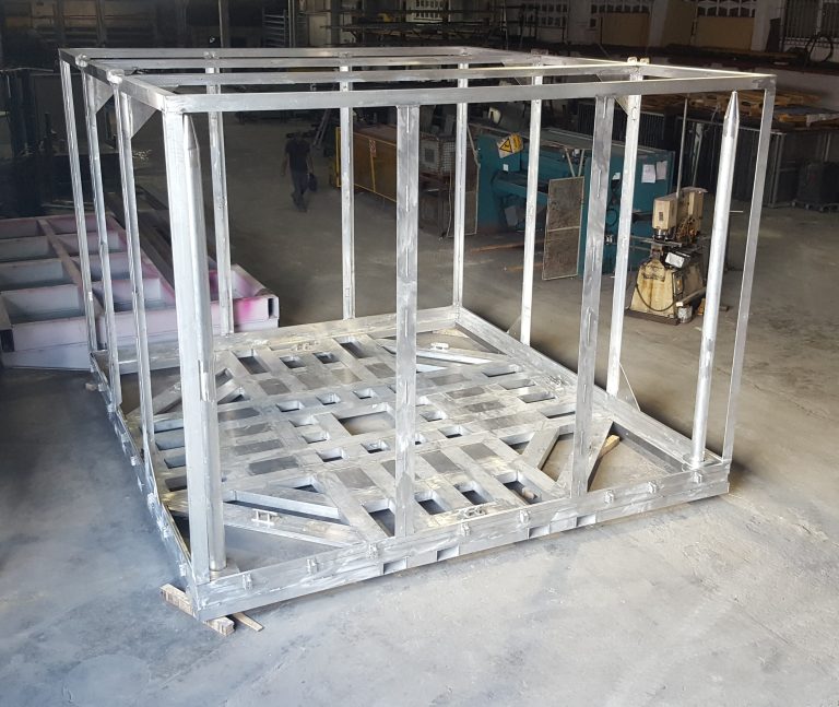 Contenedor-bastidor apilable en aluminio